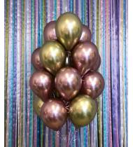 Воздушные шары микс хром золото бронза