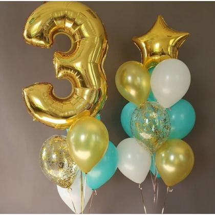 Набор шаров "День рождения с цифрой"