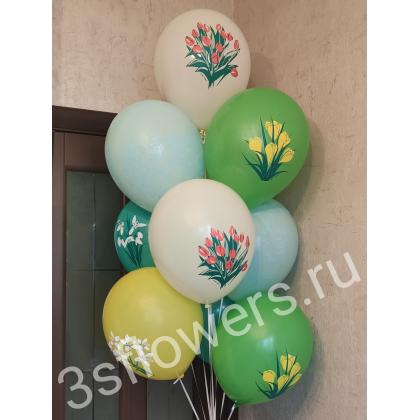 Воздушные шарики Весение цветы